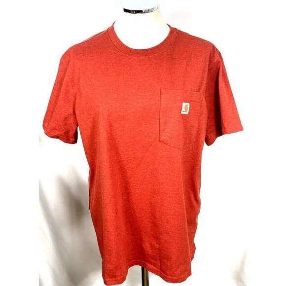 Carhartt T-Shirt Women Sz XL Orange Pocket Short Sleeve Tee Loose Fit Work K87W - Picture 1 of 7